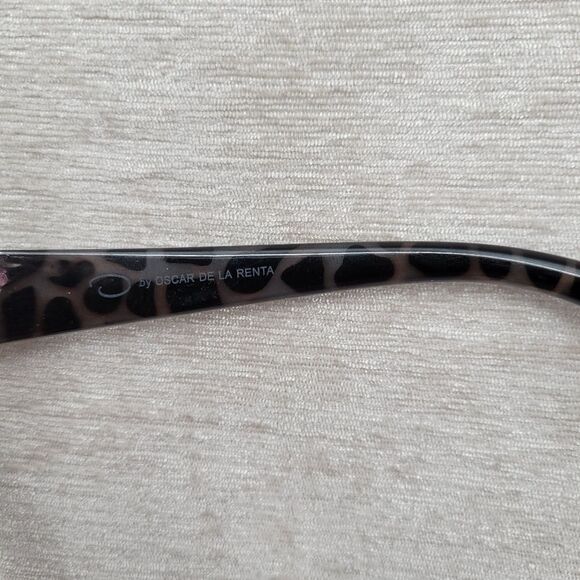 Oscar De La Renta Clear Peachy Pink Frame Sunglasses with Tortoise Arms main image 5